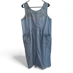 Vintage Collections Etc. Embroidered Cotton Nightgown – Size Large – Cottagecore